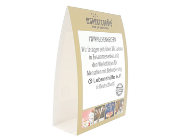 Produktbilder: #wirhelfenhelfen Aufsteller Präsentationshilfe