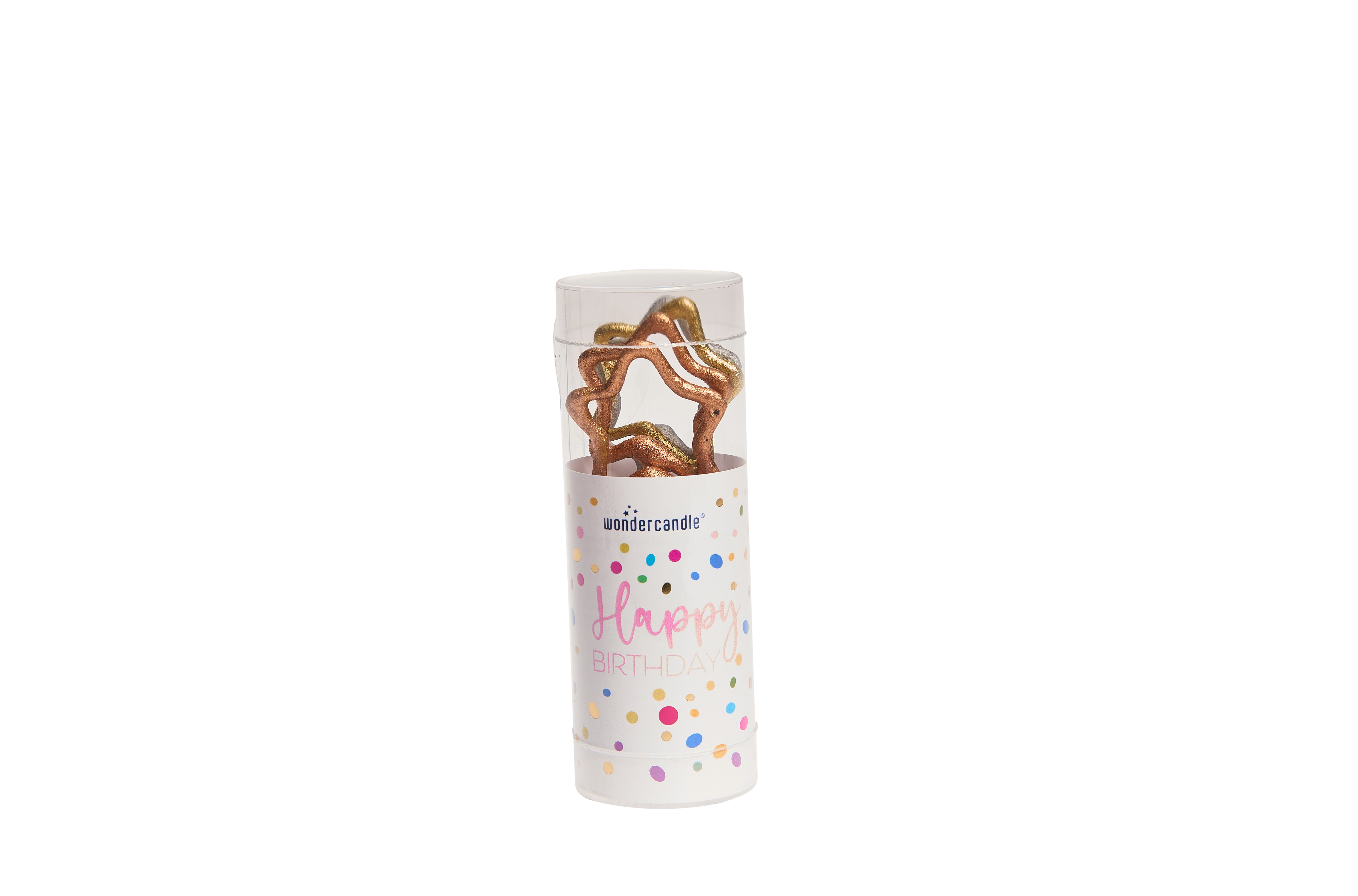 Weiteres Produktbild 1: Stern Tricolor Confetti Happy Birthday Wondercandle®  mini 4er Set