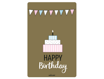Produktbild: Happy Birthday gold XL Postkarte Goldfunkeln Edition postcard