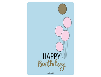 Produktbild: Happy Birthday hellblau XL Postkarte Goldfunkeln Edition postcard