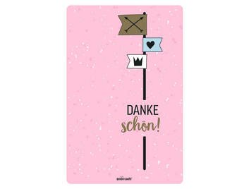 Produktbild: Dankeschön rosa XL Postkarte Goldfunkeln Edition