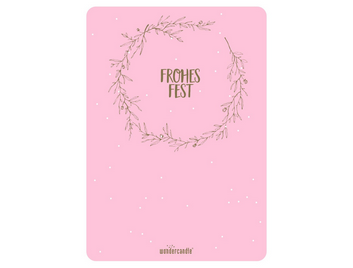 Produktbild: Frohes Fest rosa XL Postkarte Xmas Edition