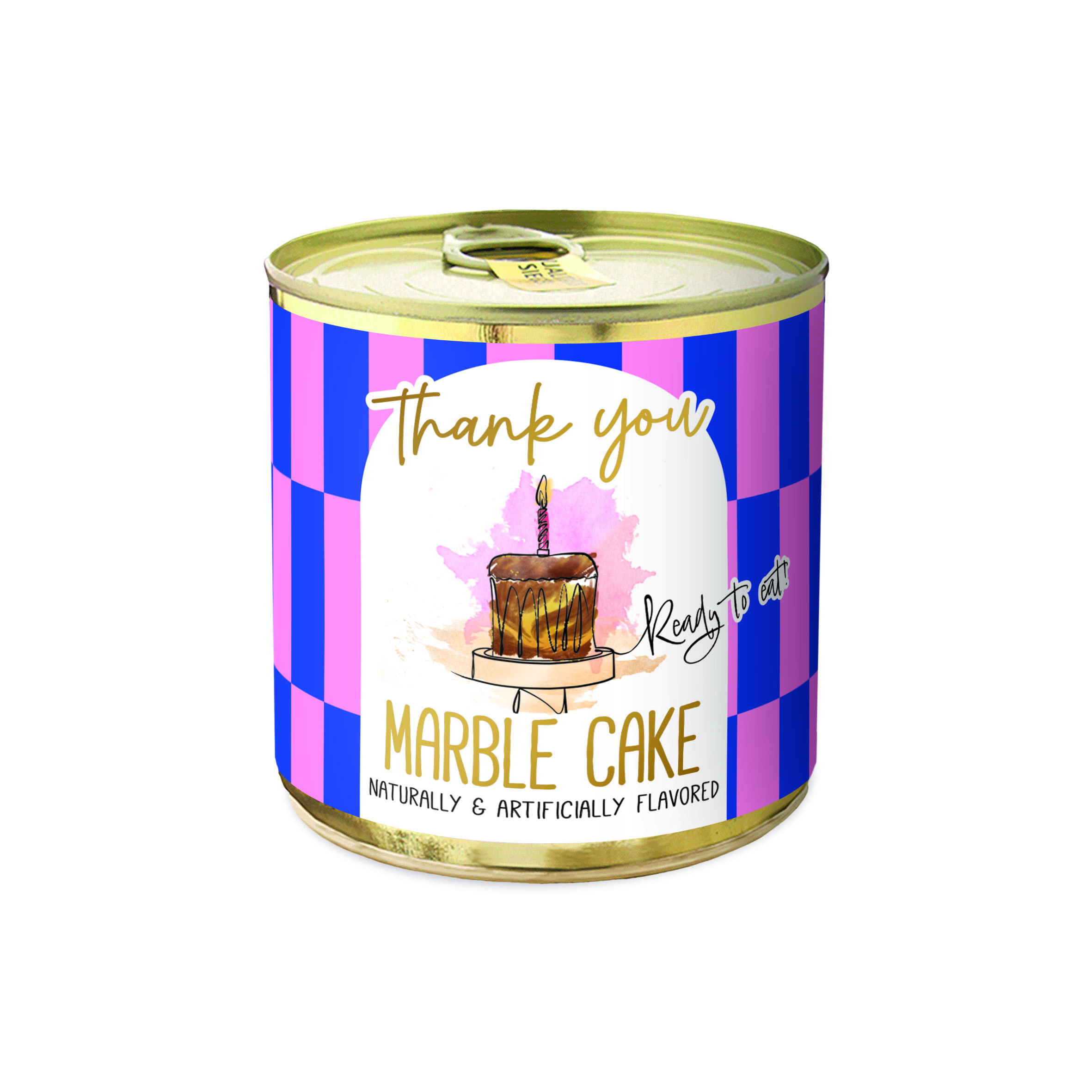 Produktbilder: Cancake Thank you Marble Cake checked purple pink