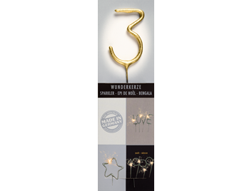 Produktbild: 3 gold Chromo Wondercandle® classic