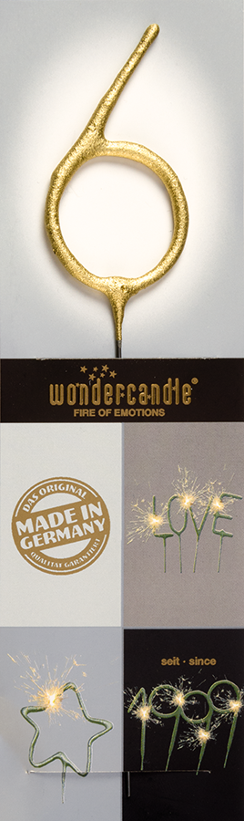 Weiteres Produktbild 1: 6 gold Chromo Wondercandle® classic