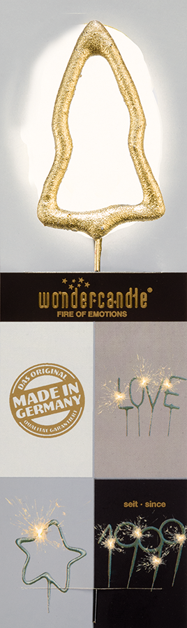 Weiteres Produktbild 1: Baum gold Chromo Wondercandle® classic