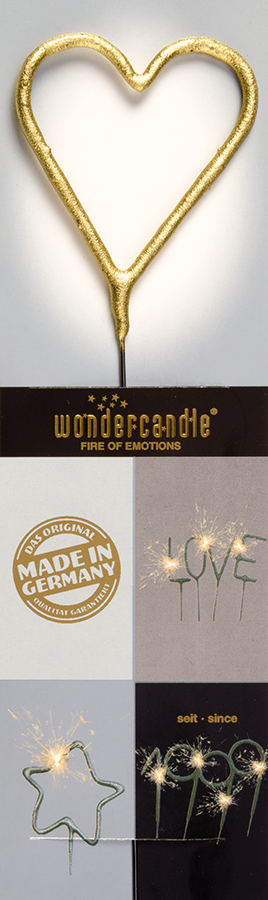 Weiteres Produktbild 1: Herz gold Chromo Wondercandle® classic