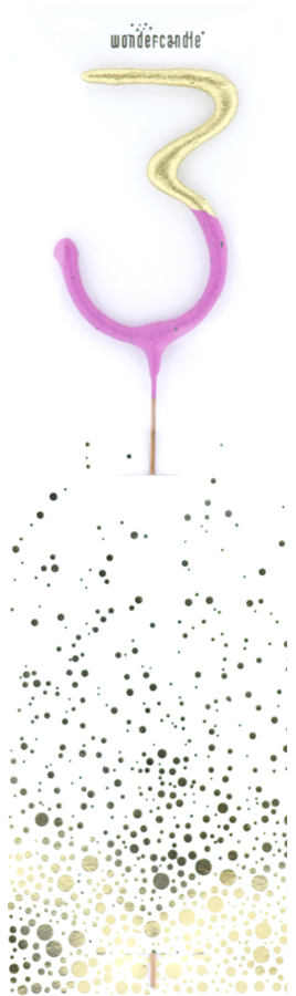 Weiteres Produktbild 1: 3 Bicolor 2-farbig gold pink Wondercandle® classic
