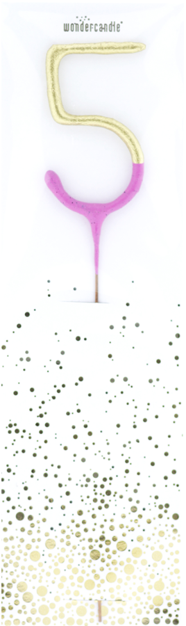 Weiteres Produktbild 1: 5 Bicolor 2-farbig gold pink Wondercandle® classic