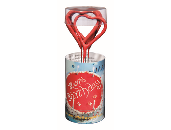 Produktbild: Herz rot 3333 Happy Birthday Wondercandle® mini 4er Set