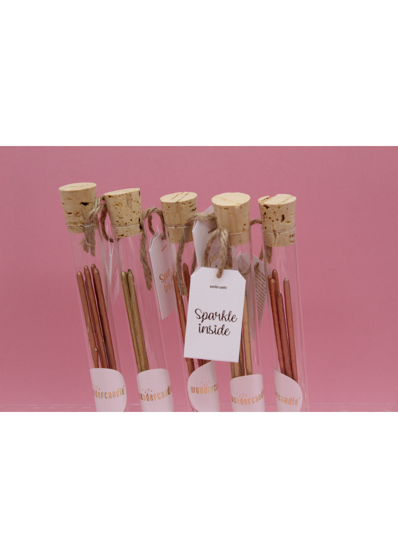 Weiteres Produktbild 2: Sparkle Inside Sortiment - 30 Reagenzgläser mit Partycandle rosé, gold und bicolor