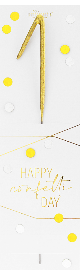 Weiteres Produktbild 1: 1 gold Confetti Wondercandle® classic