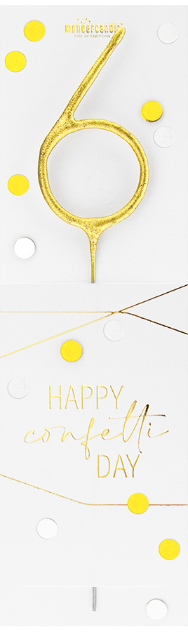 Weiteres Produktbild 1: 6 gold Confetti Wondercandle® classic