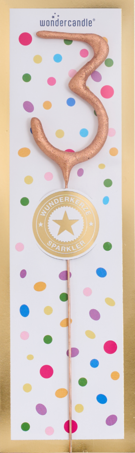 Weiteres Produktbild 2: 3 Tricolor gold silber rosé Wondercandle® classic