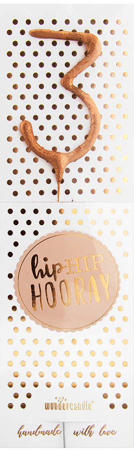Weiteres Produktbild 1: 3 rosé Hiphip Hooray 290 Wondercandle® classic