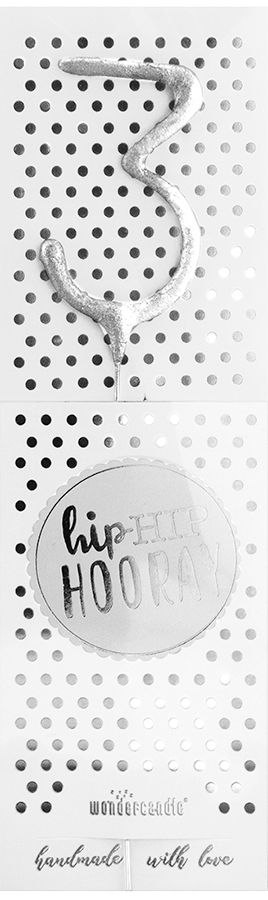 Weiteres Produktbild 1: 3 silber Hiphip Hooray 334 Wondercandle® classic