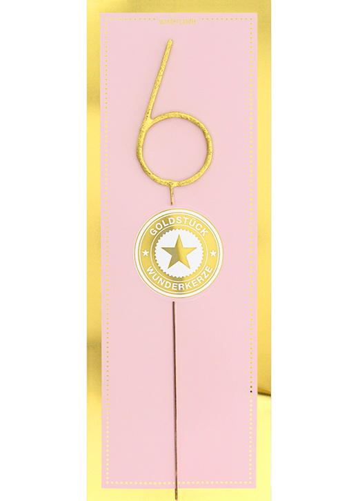 Weiteres Produktbild 1: 6 gold GIANT Goldstück rosa Wondercandle®
