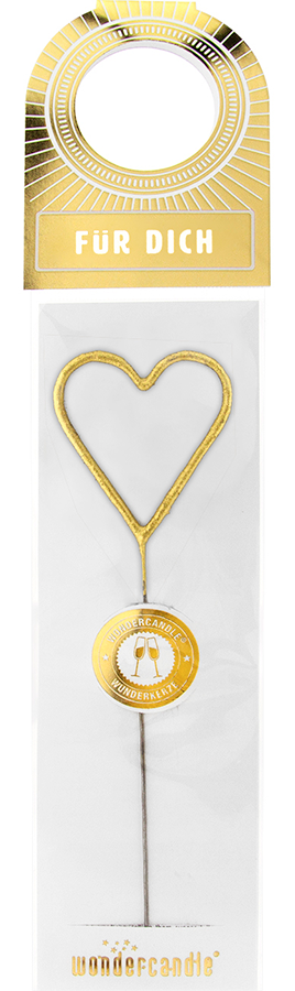 Weiteres Produktbild 2: Für Dich Herz gold Wondercandle® Bottle tag