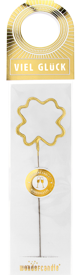 Weiteres Produktbild 2: Viel Glück Kleeblatt gold Wondercandle® Bottle tag