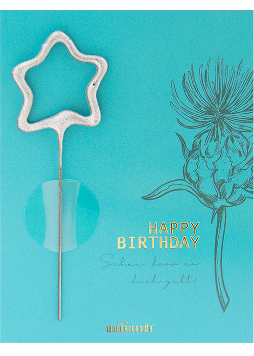 Weiteres Produktbild 1: Happy Birthday blau Flora Mini Wondercard