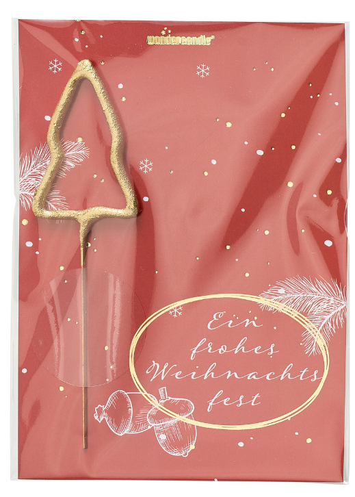 Weiteres Produktbild 1: Ein frohes Weihnachtsfest Xmas rot Baum gold Mini Wondercard