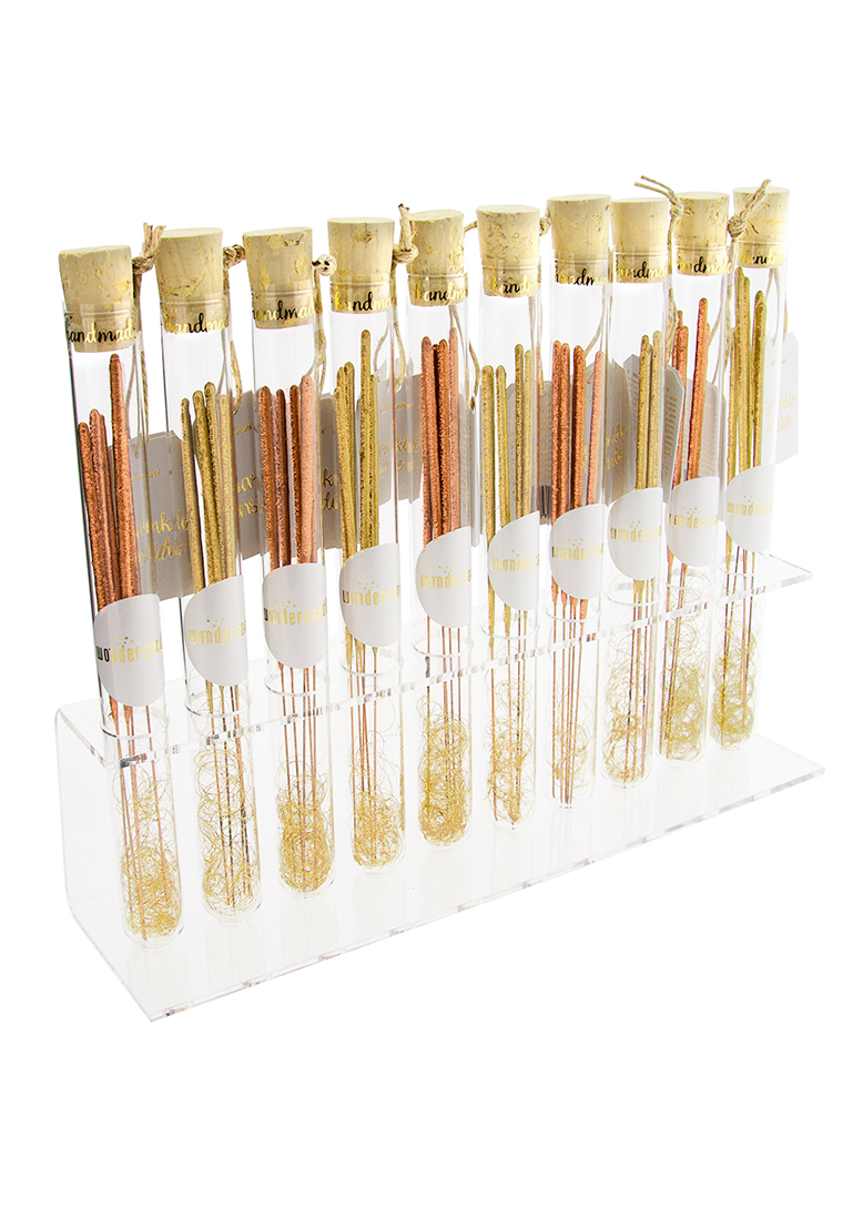 Weiteres Produktbild 1: Sparkle Inside Sortiment - 30 Reagenzgläser mit Partycandle rosé, gold und bicolor