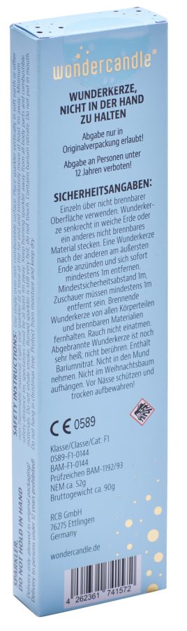 Weiteres Produktbild 2: Wunderkerzen 40er Sets 18 cm grau in Faltschachtel Make a Wish hellblau