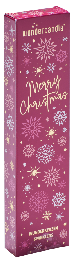 Weiteres Produktbild 1: Wunderkerzen 40er Sets 18 cm grau in Faltschachtel Merry Christmas rot
