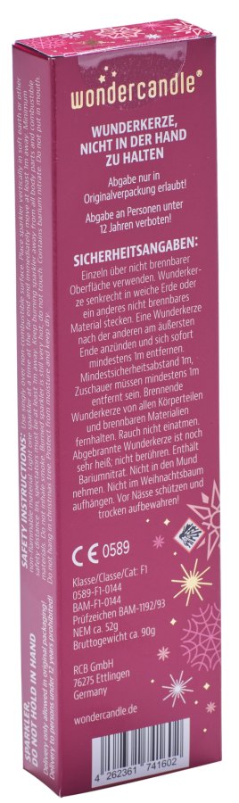 Weiteres Produktbild 2: Wunderkerzen 40er Sets 18 cm grau in Faltschachtel Merry Christmas rot