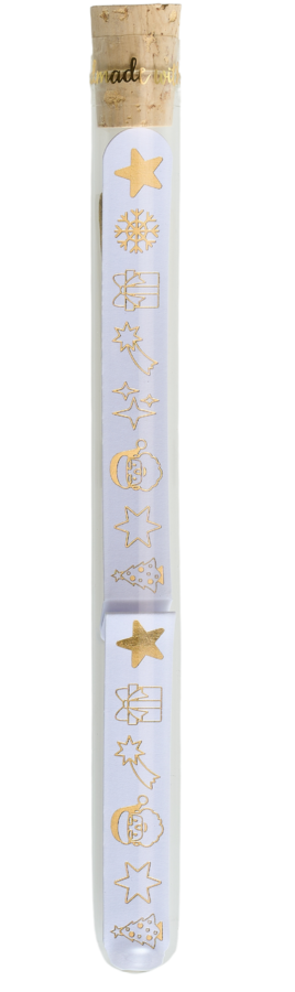 Weiteres Produktbild 1: Sparkling Message Emoji XMAS im Reagenzglas inkl. 5 Wunderkerzen gold