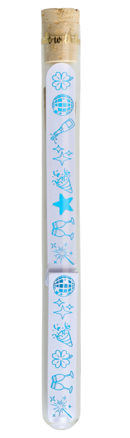 Weiteres Produktbild 1: Sparkling Message Emoji Disco heart im Reagenzglas inkl. 5 Wunderkerzen türkis