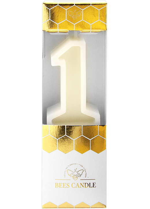 Weiteres Produktbild 1: 1 Bees Candle Bienenwachskerze weiß