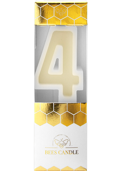 Weiteres Produktbild 1: 4 Bees Candle Bienenwachskerze weiß