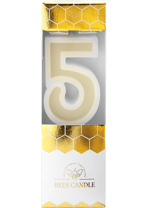Weiteres Produktbild 1: 5 Bees Candle Bienenwachskerze weiß