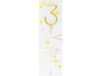 Produktbilder 1: 3 gold Confetti Wondercandle® classic