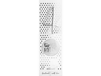 Produktbild: 4 silber Hiphip Hooray 334 Wondercandle® classic