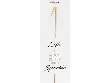 Produktbild: 1 gold GIANT Life is much better with sparkle 498 Wondercandle®