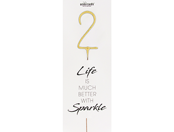 Produktbild: 2 gold GIANT Life is much better with sparkle 498 Wondercandle®
