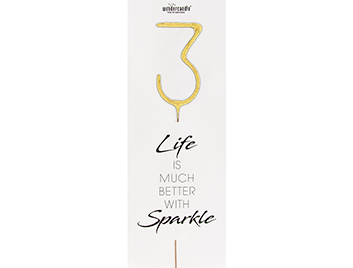 Produktbild: 3 gold GIANT Life is much better with sparkle 498 Wondercandle®
