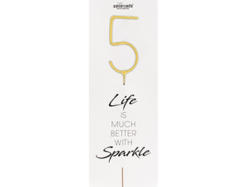 Produktbild: 5 gold GIANT Life is much better with sparkle 498 Wondercandle®