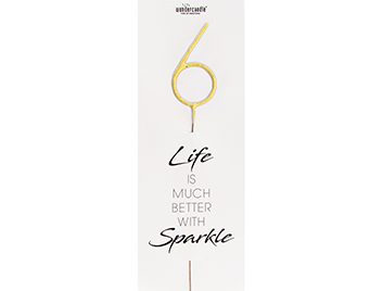 Produktbild: 6 gold GIANT Life is much better with sparkle 498 Wondercandle®