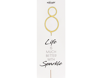 Produktbild: 8 gold GIANT Life is much better with sparkle 498 Wondercandle®