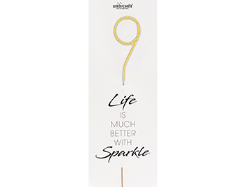 Produktbild: 9 gold GIANT Life is much better with sparkle 498 Wondercandle®