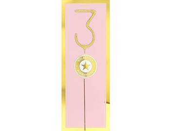 Produktbild: 3 gold GIANT Goldstück rosa Wondercandle®