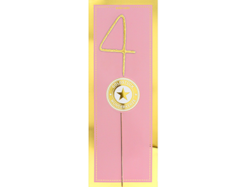 Produktbild: 4 gold GIANT Goldstück pink Wondercandle®