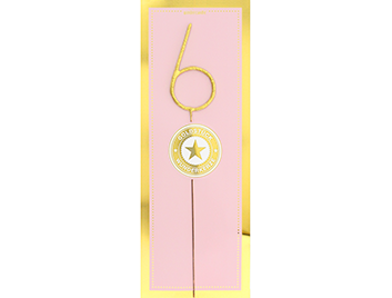 Produktbild: 6 gold GIANT Goldstück rosa Wondercandle®