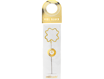 Produktbilder 1: Viel Glück Kleeblatt gold Wondercandle® Bottle tag