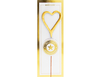 Produktbild: Herz mini gold weiß Goldstück Wondercandle® mini