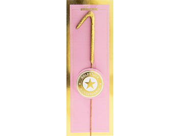 Produktbild: 1 mini gold pink Goldstück Wondercandle® mini