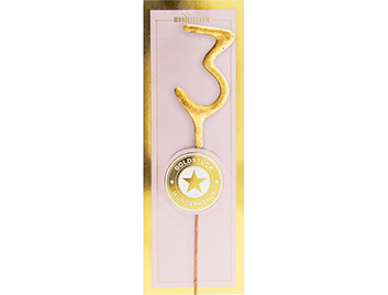 Produktbild: 3 mini gold rosa Goldstück Wondercandle® mini